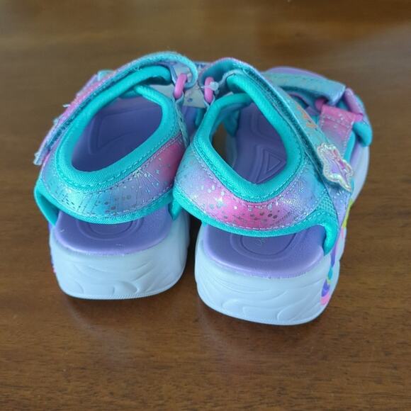 Sketchers kids Unicorn dreams light up sandals toddler girls size 8 NEW!! - Picture 7 of 9